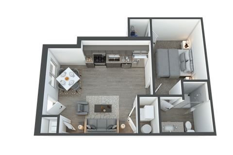 Floor plan for studio, 1 bath, 540 sqft